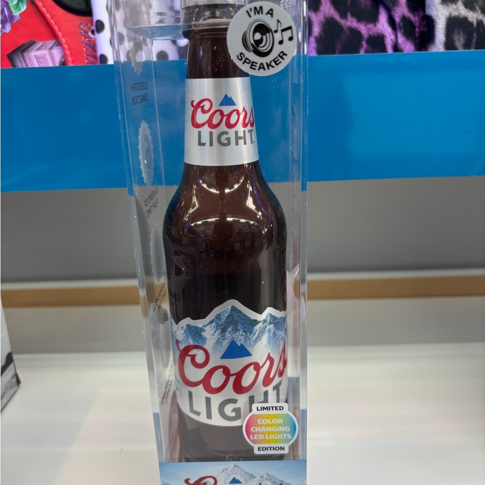 Coors Light Bottle Speaker - Silver & Blue Accent